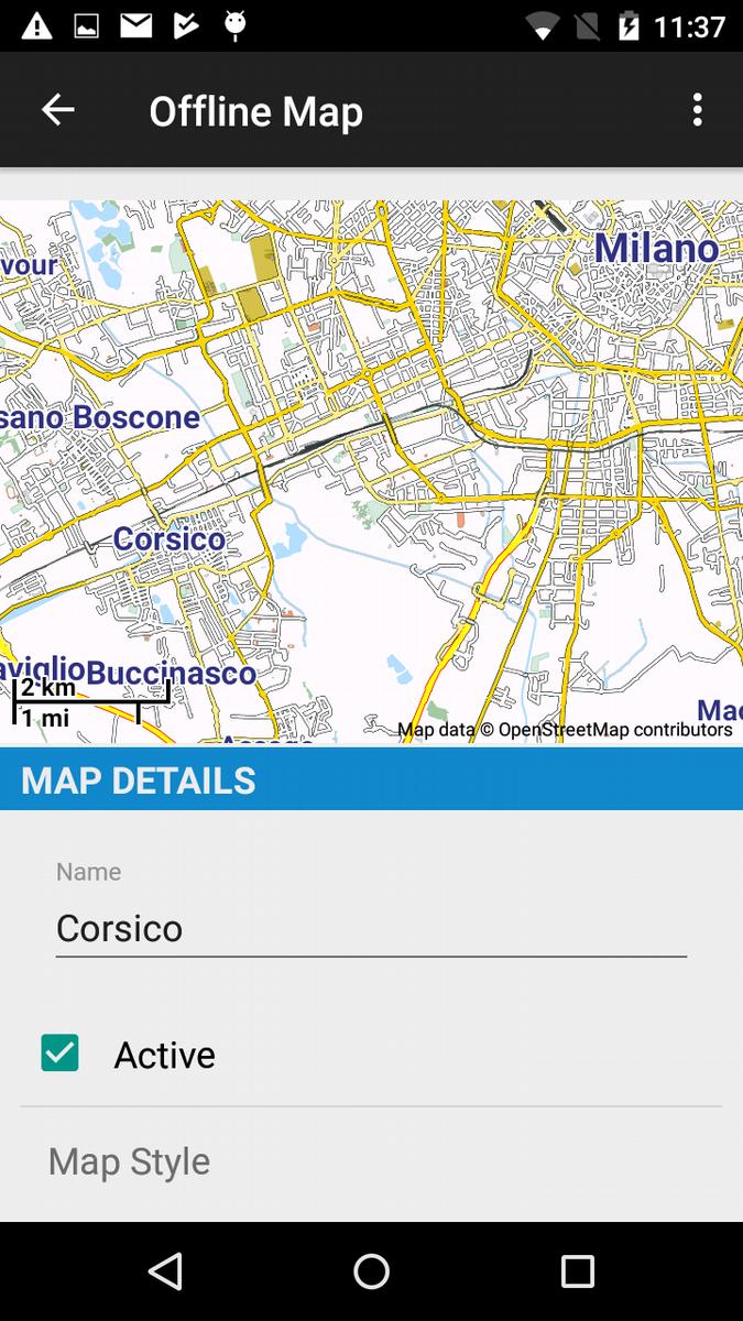 When an offline map is active, it replaces Google map in both the activity and diary screen and in the path preview.