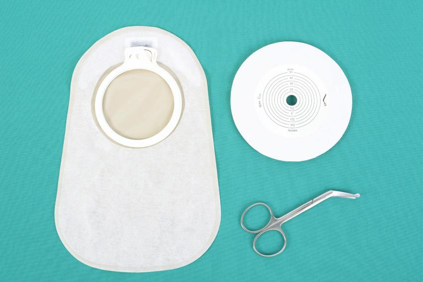 The pouch is attached to your abdomen with the barrier/wafer adhesive, and fitted over and around the stoma to collect the stool. The pouch can be disposed, emptied or changed as needed.