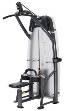 S926 LAT PULL DOWN Ergonomically curved bar provides wide or narrow grip options Gas-assisted seat adjustment and adjustable thigh pads accommodate users of different sizes Incremental