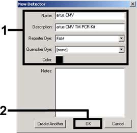8.6.1.2 Creating/Selecting the Detectors With the help of the submenu Detector Manager from the Tools menu, assign the corresponding detector dyes to the file.