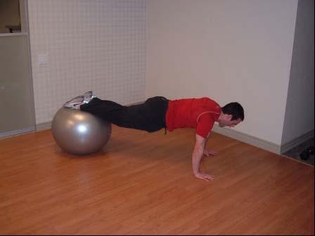 the ball or bench. Brace your abs.