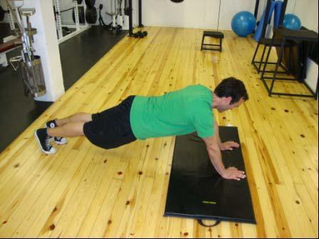 Plank with Triceps Extension Raise your body in a straight line and rest your bodyweight on your elbows and toes so