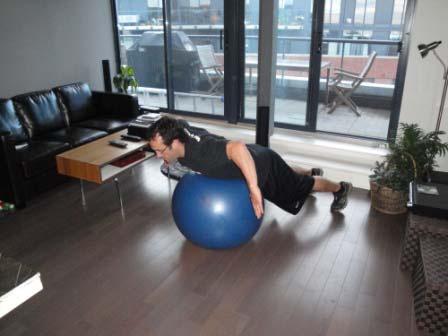 Exercise Descriptions Warm-up L Lie on your chest on a ball and hold your arms out to your sides.