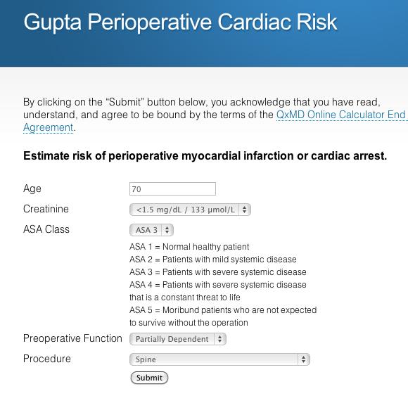 NSQIP Cardiac Risk Calculator