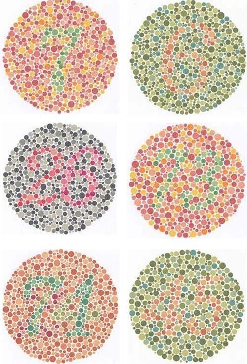 Ishihara Colorblindness Test A" B" C" D" E" F" http://www.moillusions.
