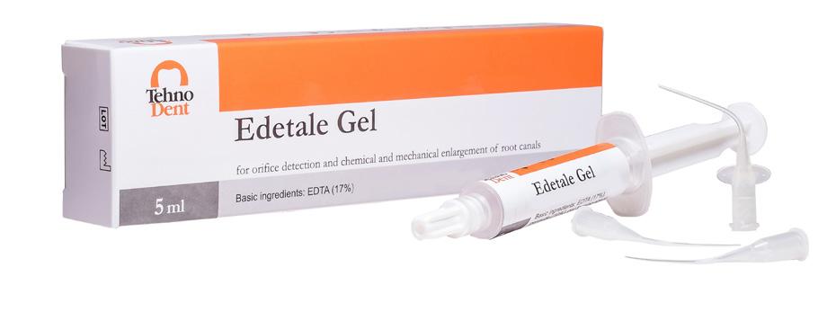 Edetale Gel With Peroxide Using a file lubricant reduces stress on the instrument by softening the dentine. Simply coat the instrument after each cleaning and withdrawal cycle.