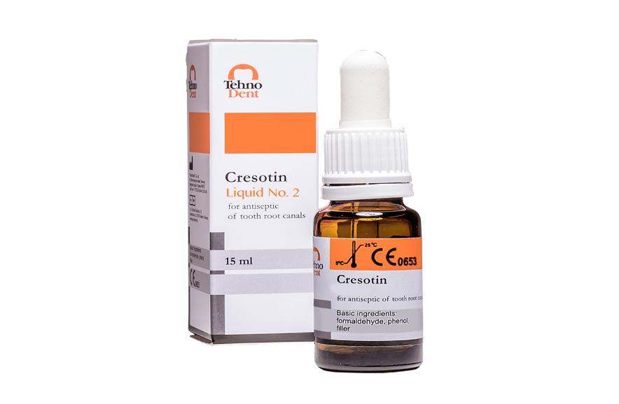 Cresotin Liquid No.2 With Pipette dispenser A well tried formulation which enables rapid mummification of teeth with acute pulpitis.