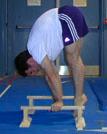 Pike Press to Handstand (no wall) 2 sets of 5 7 reps in a row start from L Sit 1 2 3 From L Sit, press hips up &