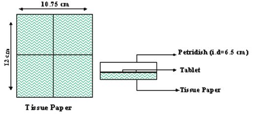 Figure 2: Schematic illustration of the measurement of wetting time of tablets.
