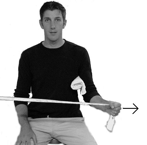 External Rotation: Keep elbow tucked into a rolled towel in armpit.
