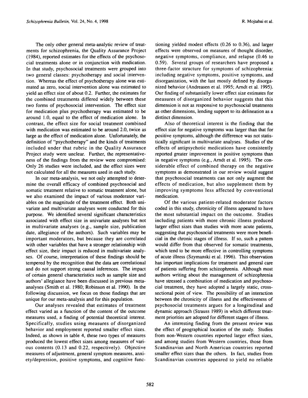Schizophrenia Bulletin, Vol. 24, No. 4, 1998 R. Mojtabai et al.
