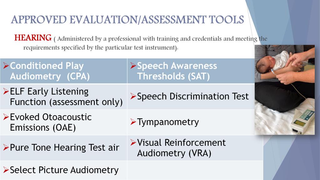 These tools identified on the approved assessment