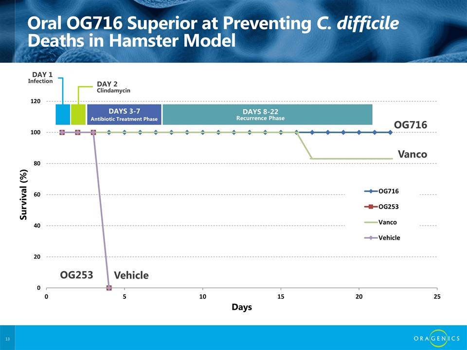 Oral OG716 Superior at Preventing C.