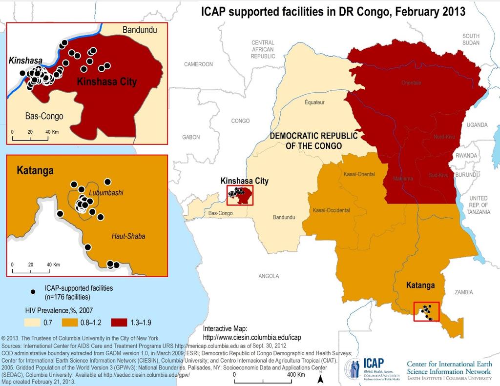 Programs in Kinshasa and Haut-Katanga ICAP partners with the Ministry of Health to increase access to comprehensive, quality HIV prevention, care, and treatment services ICAP works primarily at
