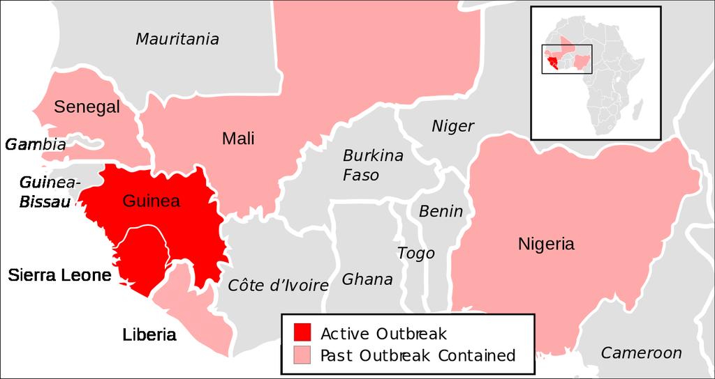 Situation map of the outbreak in West Africa updated 2015-10-28 Source: https://upload.wikimedia.