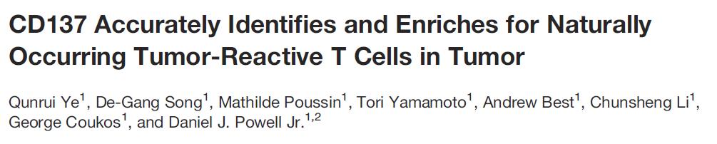 PD-1 expression defines tumor-specific T cells at tumor site in melanoma 4-1BB= CD137