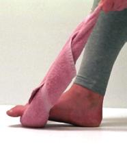 3 4 Finish Dorsiflexion Stretch: While seated in a chair with your foot on the