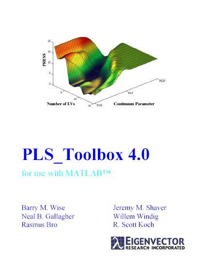 PRINCIPAL COMPONENT ANALYSIS (PCA) PLS_Toolbox Version 4. for use wit MATLAB Barry M. Wise Neal B. Gallager Rasmus Bro Jeremy M.