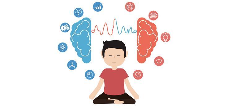 Mindfulness meditation technique encourages the practitioner to observe wandering thoughts as they drift through the mind.