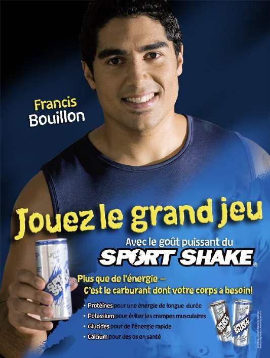 Local Spokesperson Sport Shake Positioning A new consumer target younger and more athletic males are