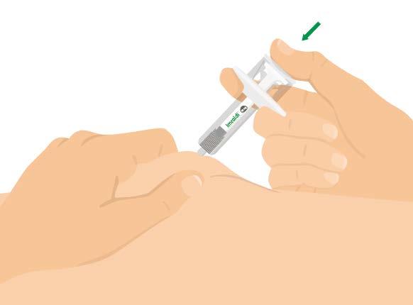 Then lift your thumb to let the needle retract into the body of the syringe. 8.