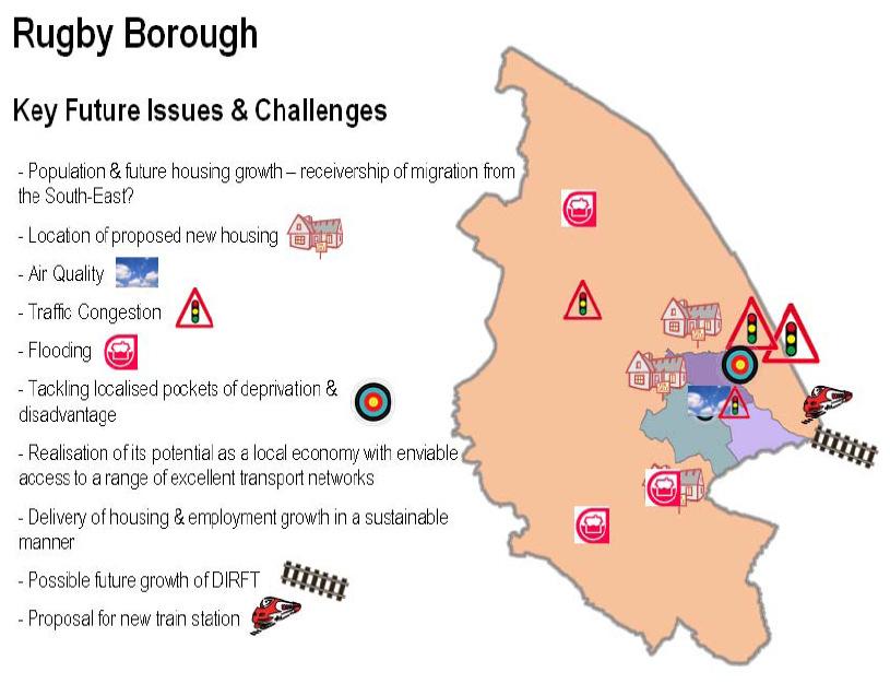 Key Future Issues and Challenges The Warwickshire Blueprint work aims to present the key demographic, socio-economic and people trends facing the County over the next 25 year or so.