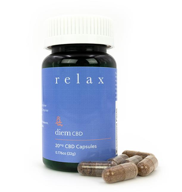 diemcbd Products. CBD CAPSULES Relax Relax Capsules are made with CBD and other all-natural plant-based ingredients that promote general relaxation, anxiety relief, and sound sleep.