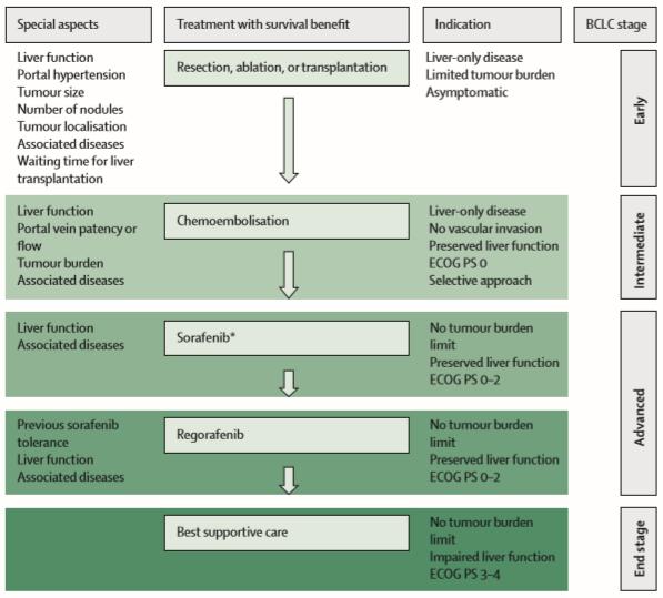EASL Clinical Practice Guidelines: Management Treatment approach for HCC: