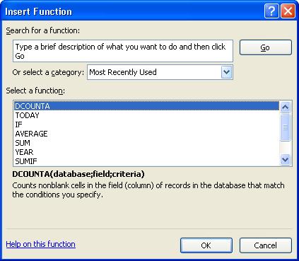 Funktsioonide kasutamine Funktsiooni kasutamiseks võib selle sisestada lahtrisse kas käsitsi või abimehe abil. Abimees on eelistatud siis, kui funktsiooni täpne nimi või süntaks ei ole teada.