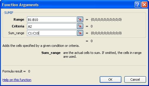 Tingimuslik summeerimine: =SUMIF Summeerib etteantud kriteeriumile vastavad lahtrid Funktsiooni SUMIF argumendid on: Range Criteria Sum_range piirkond, kust otsida; väärtus mida