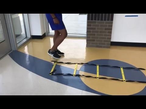 Agility Ladder This exercise targets the calves, gluteus maximus, hamstrings, quadriceps, core. Skill components: agility, foot coordination, speed.
