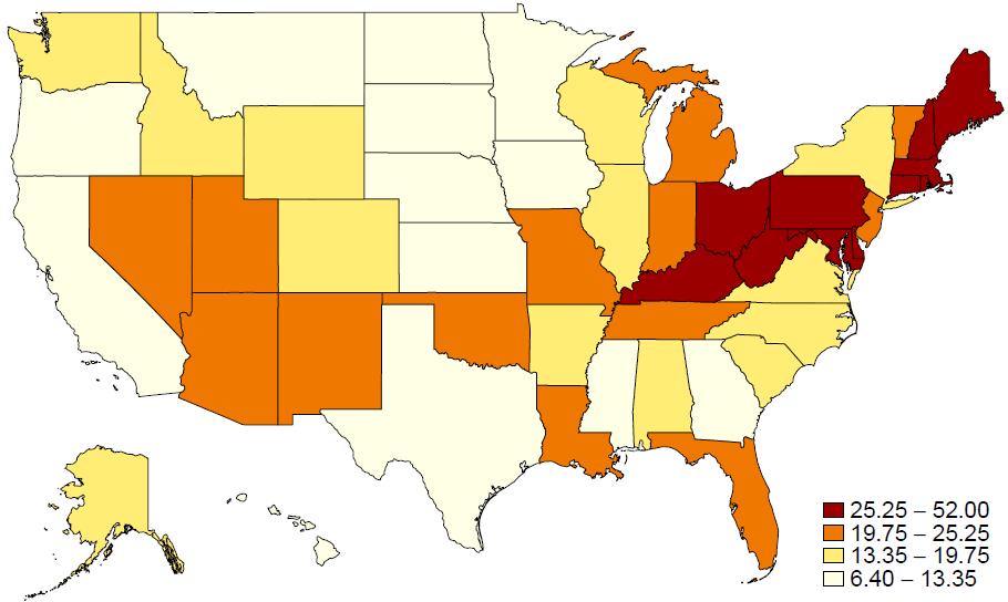 State Rates of Opioid Use Condition and Drug Overdose Deaths What we don t
