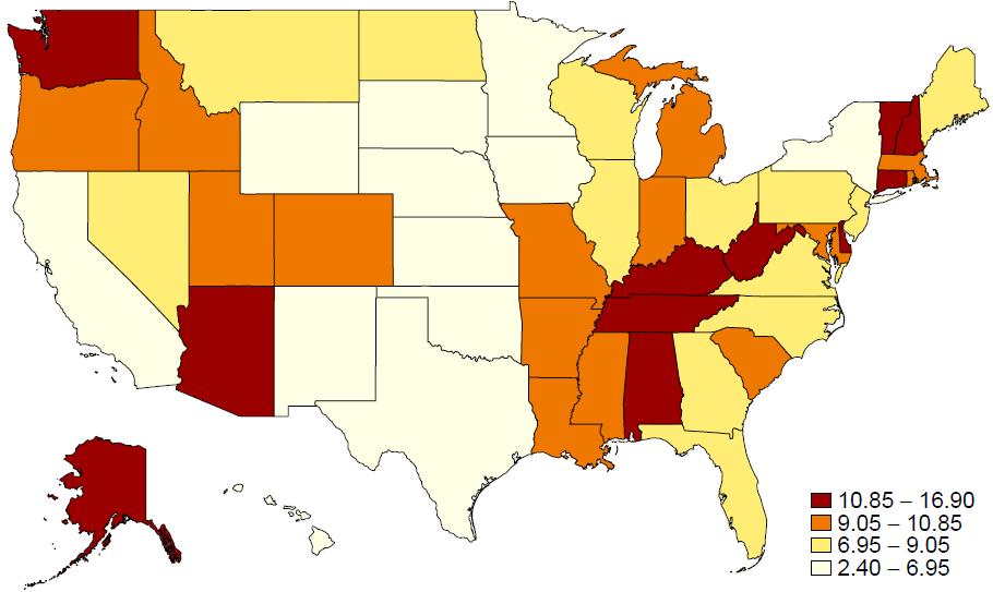 Infectious Diseases Drug Overdose Death Rates Per 100,000 People Ages 12 and