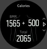 Sammude eesmärgi seadistamisel määrate päeva sammude koguarvu. Päeva jooksul põletatud kalorite hulk oleneb kahest tegurist: teie baasainevahetusest (BAV) ja füüsilisest aktiivsusest.