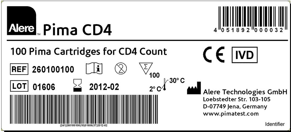 1. Labels Pouch Label Pima CD4 Identifier Box Label