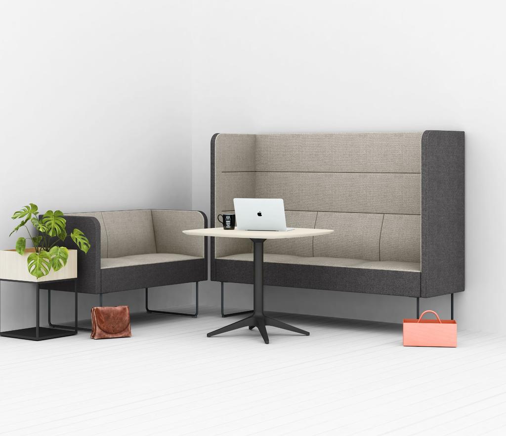 Absorb, create privacy EFG MINGLE EFG Mingle is a modular sofa system designed to allow for flexible and comfortable seating solutions on a small surface.