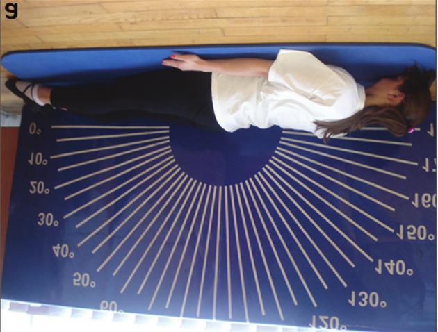 Metric characteristics of the first test (F-1) are well known and previously reported (15, 16). The test consisted of a leg lift from prone position (Figure 1).