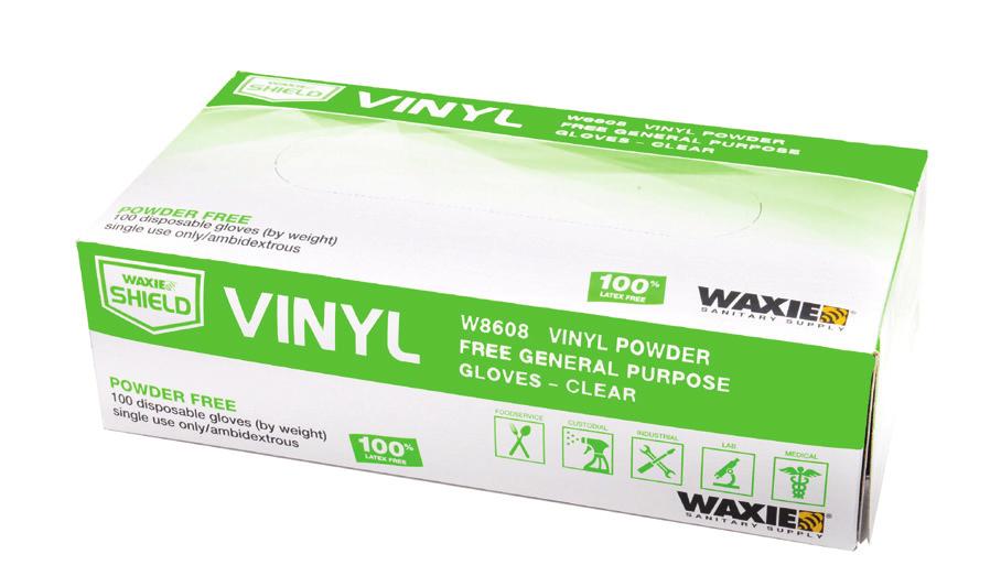 Vinyl Gloves CLEAR W8608 VINYL POWDER-FREE GENERAL PURPOSE GLOVES Clear color, FDA compliant, beaded cuff, ambidextrous 791248 Small 100 per box, 10 boxes per case 791249 Medium 100 per box, 10 boxes