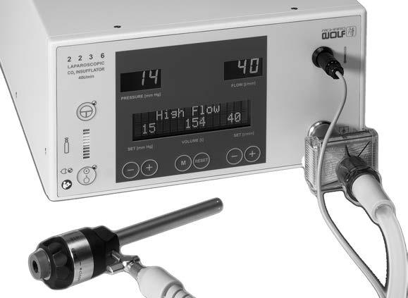 Laparoscopic CO 2 Insufflator 2236 40 L/min Trocars Accessories / Parts Instrumentation Laparoscopes High-flow insufflation up to 40 Iiters/minute Gas warming feature - warms CO 2 to body temperature