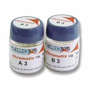 The ZIROX Chromatix materials Applications Chromatix materials are dentine modifiers used to control and individualise chroma and opacity.