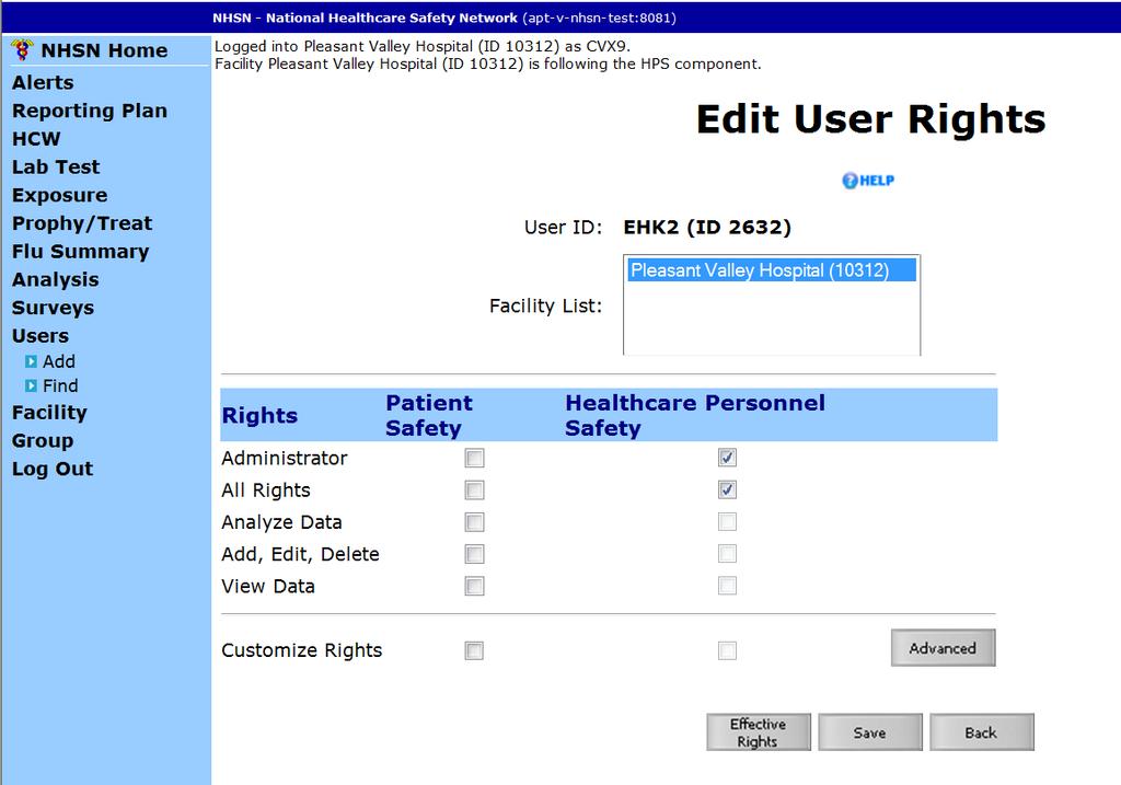 User Rights Any user with administrative rights can add users After saving the new user information,