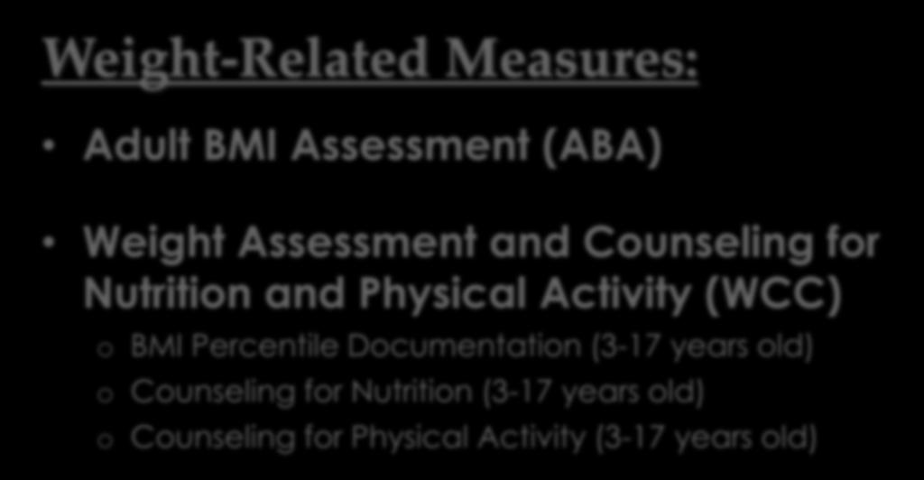 Assessment and Counseling for Nutrition and