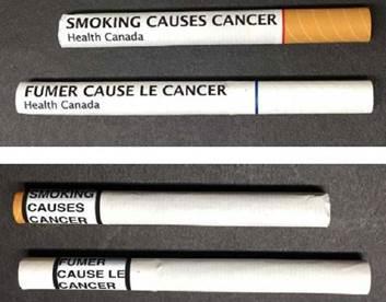 Warnings on cigarettes themselves Health