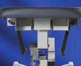 table for unencumbered patient access - Articulating Scanning Arm Board, adjustable from 0 to 130 degrees - IV Pole easily attaches for quick convenience - Paper Dispenser accommodates a roll of