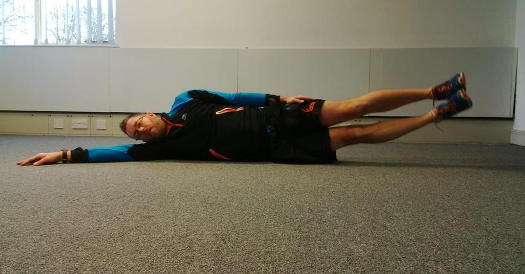 Spinal Mobility Lying Lateral Flexion Strengthens core-rectus abdominis, internal oblique's and external oblique's Lie on your side with your arm bent supporting your head,