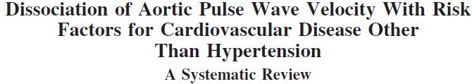 Aortic stiffness: Predisposing factors 77 studies association of PWV with risk factors.