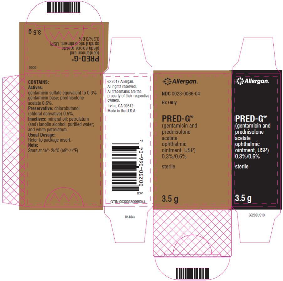 PRED-G gentamicin sulfate and prednisolone acetate ointment Product Information Product T ype HUMAN PRESCRIPTION DRUG Ite m Code (Source ) NDC:0 0 23-0 0 6 6 Route of Ad minis tration