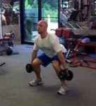 Return to the starting position DB Squat-Curl-Press Hold a