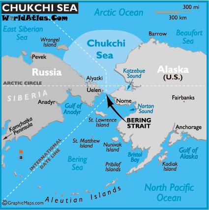 The Chukchi Sea ~56% is shallower than 50 m Covered by sea ice