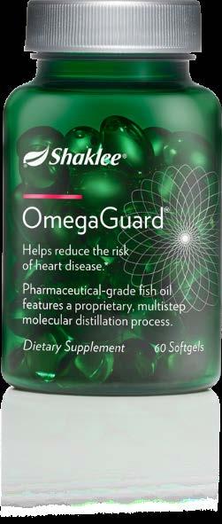 dioxins, PCBs, and other contaminants Reduces oxidation and formation of trans fats Minimizes odor and fishy aftertaste OmegaGuard: Helps maintain a healthy heart and cardiovascular system* Helps
